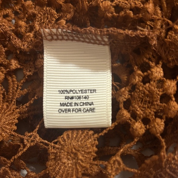 Ultra Pink Crochet Duster Vest in Warm Brown - Picture 7 of 8